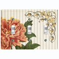thumbnail image 1 of Metal Light Switch Plate Outlet Cover Orange Flower Beige Stripe Damask FLW063, 1 of 13