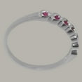 thumbnail image 4 of LBG British Made 14k White Gold Genuine Natural Ruby Womens Eternity Ring - 33 size options - Size 5.5, 4 of 9