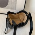 thumbnail image 2 of Bolsa cruzados de hombro plisados ​​a la moda, de mano de piel sintética para mujer (negro) Ehuebsd Para Estrenar, 2 of 8
