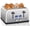 Silver, variant on Toaster 4 Slice, LCD Display, 6 Shade Settings, 1.5'' Wide Slots, Digital Stainless Toaster for Bagel, Defrost, Reheat, Dual Control, Removable Crumb Tray, 1500W, Dark Metallic