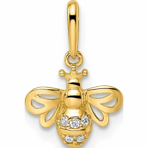 14K Yellow Gold Madi K Cz Bumble Bee Pendant Made In Vietnam -Jewelry By Sweet Pea