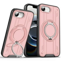 Decase Magnetic Ring Kickstand Case for iPhone 16e 2025,Mag-safe Compatibility, Rugged Shockproof Protection with 360° Rotatable Stand Case Cover ,Pink
