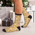 thumbnail image 7 of KLL Cute Santa and Reindeer Print Cool Socks Men's Women's Crew Socks Funny Crazy Novelty Stockings, 7 of 7