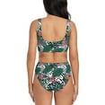 thumbnail image 3 of Rocae Tropical Leaves for Bikini Set for Women Two Piece Sexy High Swimsuits Split Crossover Bikini X-Large, 3 of 9
