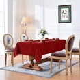 thumbnail image 4 of Romanstile Mantel rectangular de jacquard navideño – Manteles decorativos con estampado floral de damasco impermeables, manteles de tela pesados para cenas/fiestas/vacaciones, 52.0 x 70.1 in, color ro, 4 of 4