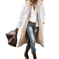 thumbnail image 4 of Dwralegc Womens Long Puffer Jacket Fashion Sherpa Jackets Oversized Reversible Padded Down Overcoats Shearling Fleece Jacket Puffer Outerwear with Hood Thick Coat White 2XL, 4 of 4