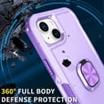 thumbnail image 6 of SaniMore for iPhone 15 6.1" Magnetic Case, Rugged PC & TPU Bumpers with Car Mount & Ring Kickstand Heavy Duty Full Body Protective Case for 15 Women Men, Purple, 6 of 11