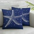 thumbnail image 3 of Leisuo Throw Pillow Cover Beach Starfish On Navy Blue Background Cushion Cover Coastal Sea Theme Home Decorative Pillowcases for Sofa Couch Porch, 3 of 5