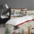 thumbnail image 4 of Christmas Cute Snowman Full Size Comforter Set, Elk Snowflakes Tree Plaid Winter Soft Bedding for All Seasons, 4 Pcs Bed Set with 1Comforter (86"x86") ,1 Sheet(80"x116"), 2 Pillowcases (19"x29"), 4 of 7