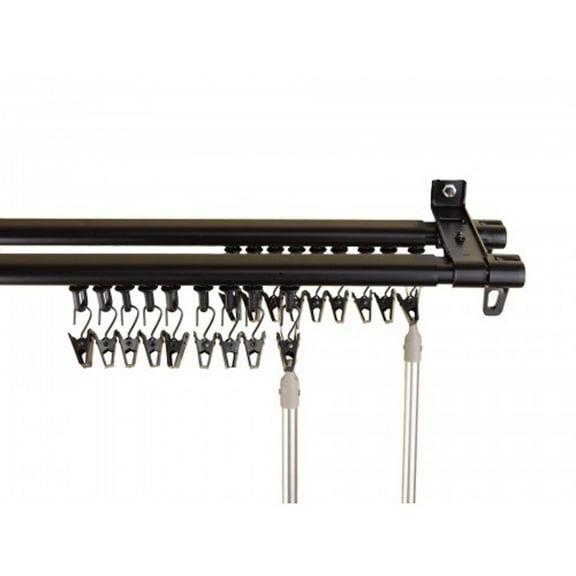 Armor Adjustable Double Track 48-84 Inch Black