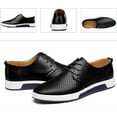 thumbnail image 3 of Santimon Breathable Leather Shoes Men Casual Shoes Non-Slip Sneakers Black 13 US, 3 of 7