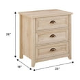 thumbnail image 4 of Walker Edison Farmhouse 3 Drawer Nightstand, White Oak, 4 of 15