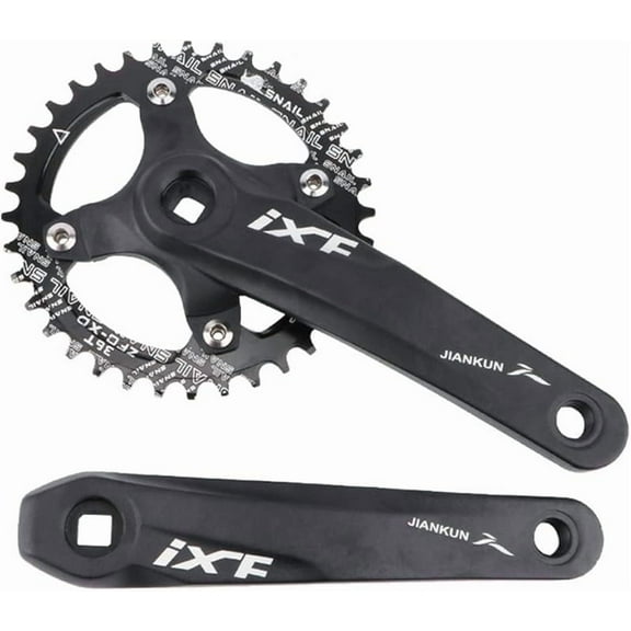 ZTZ Mountain Bike 170mm Square Crankset with 104 BCD 32/34/36/38T Chainring,Aluminum Alloy MTB Crank Round Chainring and Crank, fit Shimano, SRAM, FSA