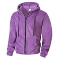 thumbnail image 6 of USNSM Hoodies for Men Full Zip Up Fleece Warm Thick Long Sleeved Jackets Sweatshirt Heavyweight Sherpa Lined Coat Purple M, 6 of 9