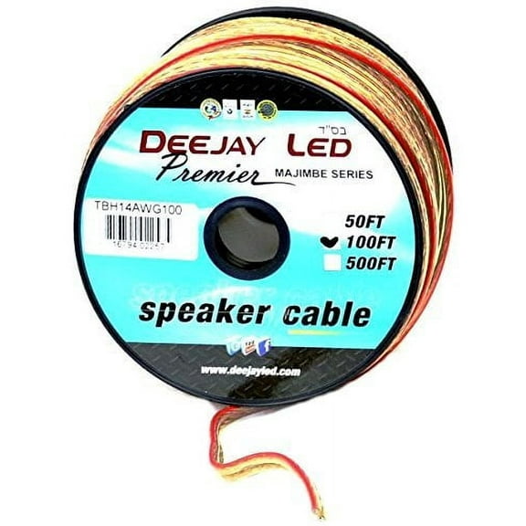 Deejay LED 100' 2-Conductor 14 Gauge Stranded Thick Speaker Hookup Cable