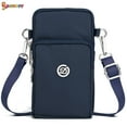 thumbnail image 2 of Spencer Nylon Crossbody Cell Phone Purse Mini Messenger Shoulder Strap Wallet Pouch Sports Armband Bag for Women (7.5*3.9*2.0inch, Navy）, 2 of 8