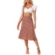 thumbnail image 2 of Faldas Midi Peasant de Mujer INSPIRE CHIC con Cintura Elástica A-Line de Flores Ditsy Rojas M, 2 of 6