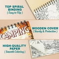 thumbnail image 2 of Netecom Camping Coloring Book Spiral Bound for Adults, A5 Wooden Cover, 30 Chilling Out Coloring Pages of Natural Camping Scenes with Outdoor Activities for Stress Relief and Relaxation, 2 of 6