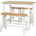 thumbnail image 2 of 4-Piece Galena Counter Height Set, White/Natural, 2 of 6