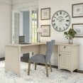 thumbnail image 2 of Bush Furniture Salinas 60" L Shaped Desk with Storage, Antique White, 2 of 6