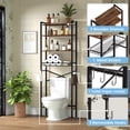 thumbnail image 3 of GARITIN Over The Toilet Storage Shelf, 4-Tier Bathroom Organizer with Hooks & Toilet Paper Holder, Over Toilet Storage Rack for Small Bathroom, Black, 3 of 7