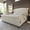 cream, variant on VanAcc Queen Size Bed Frame, Velvet Upholstered Bed with Deep Button Tufted Wingback Headboard, Black