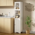 thumbnail image 6 of Asofer 67.1"H Bathroom Storage Cabinet with Adjustable Shelves, 2 Doors for Bathroom, Kitchen, Living Room, White, 6 of 11