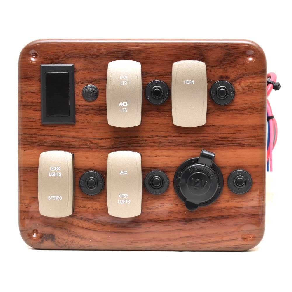 Premier Pontoon Boat Console Switch Panel 7 1/8 x 6 1/8 Inch Plastic