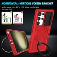 thumbnail image 6 of K-Lion for Samsung Galaxy S24 Ultra Case with Screen Protector,Heavy Duty Shockproof Magnetic Ring Holder Kickstand Rugged Case Frosted Military Grade Protective Cover for Galaxy S24 Ultra,Red, 6 of 10