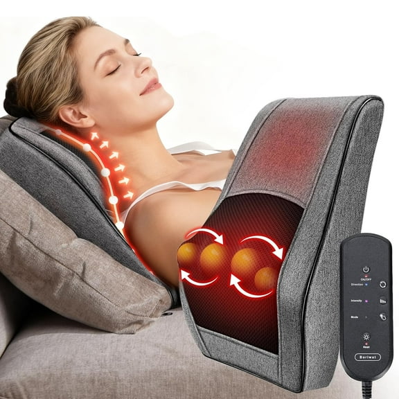 COSYSKY Shiatsu Massager, Neck & Back Massager with Heat, Deep Tissue Massage Pillow, 1 Pic, Black