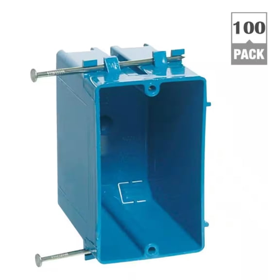 Carlon 1-Gang 20 cu. in. New Work PVC Electrical Outlet Box (Case of 100)
