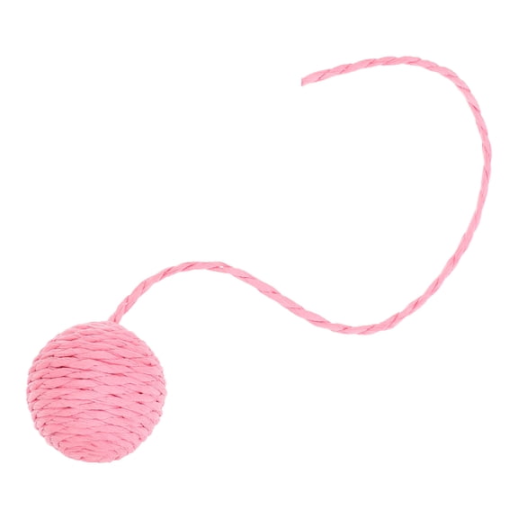 QIFULL Multifunctional Pink Sisal Rope Cat Ball with Bells for Cat Tree Replacement