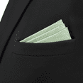 thumbnail image 5 of Solid Color Mens Pocket Square Silk Paisley Light Green Honeydew, 5 of 6
