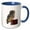 Blue/White, variant on 3drose, Beautiful Cute Barn Owl Staring with Wide Yellow Eyes, 15oz Mug
