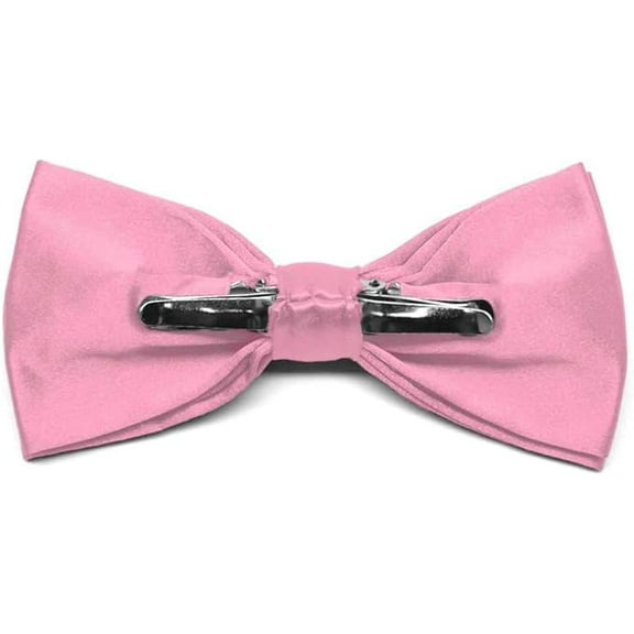 TieMart Adult Clip-On Bow Tie, Bright Pink