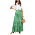 thumbnail image 2 of Caoirhny Women Summer Bohemian Skirt Ruffled Hem Geometric Print Elastic High Waist A-Line Skirt for Beaches Club Streetwear, 2 of 9