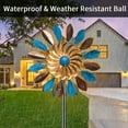 thumbnail image 6 of Solar Wind Spinner, Waterproof Outdoor Metal Wind Sculpture for Patio, Lawn & Garden Decor (Square Spinner), 6 of 7