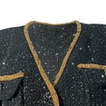 thumbnail image 2 of Pre-Owned Self-Portrait Embellished Single-Breasted Tweed Jacket in Black Polyester, 2 of 2