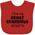 thumbnail image 3 of Inktastic I Love My Great Grandma with Hearts Boys or Girls Baby Bib, 3 of 4