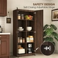 thumbnail image 5 of Gianna 71 inch Wooden Storage Cabinet, Freestanding Cupboard, 4-Tier Home Organizer for Kitchen, Living Room, Bedroom，Brown, 5 of 7