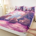 thumbnail image 4 of Erosebridal Capybara Family Kid Bed Sheets, Cherry Blossoms King Sheets, 4pcs, 4 of 5