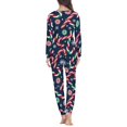 thumbnail image 4 of Renewold Women's Pajamas Sets Long Sleeve Pj Lounge Set Size XS Christmas Candy Canes Snowflake Crewneck Sleepwear for Family Two Piece Pullover Tops Pants with Pockets, 4 of 5