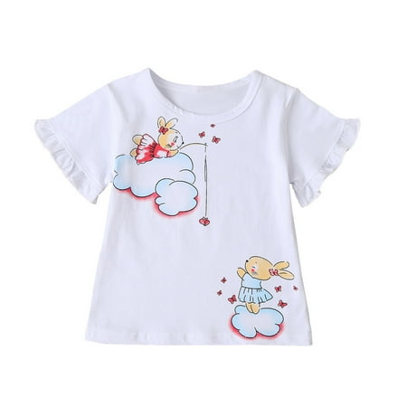 

Toddler Kids Baby Boys Girls Easter Day Cartoon Print Tops Short Sleeve T-shirt