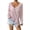 Pink, variant on Women's Hollow out Knit Tops V Neck Long Sleeve Side Tie Loose Breathable Beach Vacation Cover up Shirts Khaki Free Size