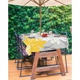 thumbnail image 3 of Hokiten Outdoor Tablecloths with Umbrella Hole & Zipper, Yellow Flowers 60 x102 Inch Rectangle Tablecloths, Retro Country Pastoral Garden Florals Waterproof Table Cloth, Patio/Pool Table Covers, 3 of 7