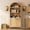 2 Doors-Natural Oak, variant on EYYTHUNG 71" Tall Arched Cabinet Modern Farmhouse 5-Tier Arched Bookcase Storage Display Cabinet with Faux Marble Top, Black
