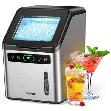 Nugget Ice Maker - Timer Ice Machine with Self-Cleaning, 44lbs per Day Pebble Ice Maker with Soft Chewable Ice, One-Click Operation Ice Machine for Home, Kitchen, Office