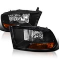 thumbnail image 1 of Spec-D Tuning Black Headlights Compatible with 2009-2018 Dodge RAM 1500/2500/3500 L+R Pair Head Light Lamp Assembly, 1 of 4