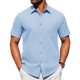 thumbnail image 1 of Vestido Shirt Alimens & Gentle de manga corta para hombre, color azul claro, 1 of 6