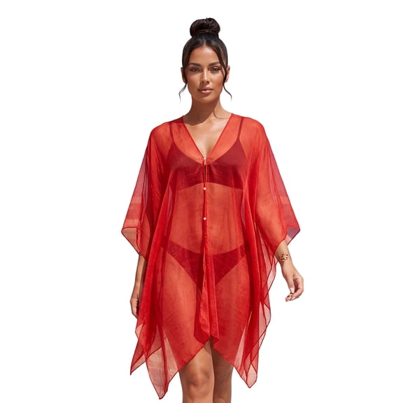 LMLYSoH Women's Solid Color Beach Shawl Cover, Multiple Purposes Simple Style Chiffon Beach Towel
